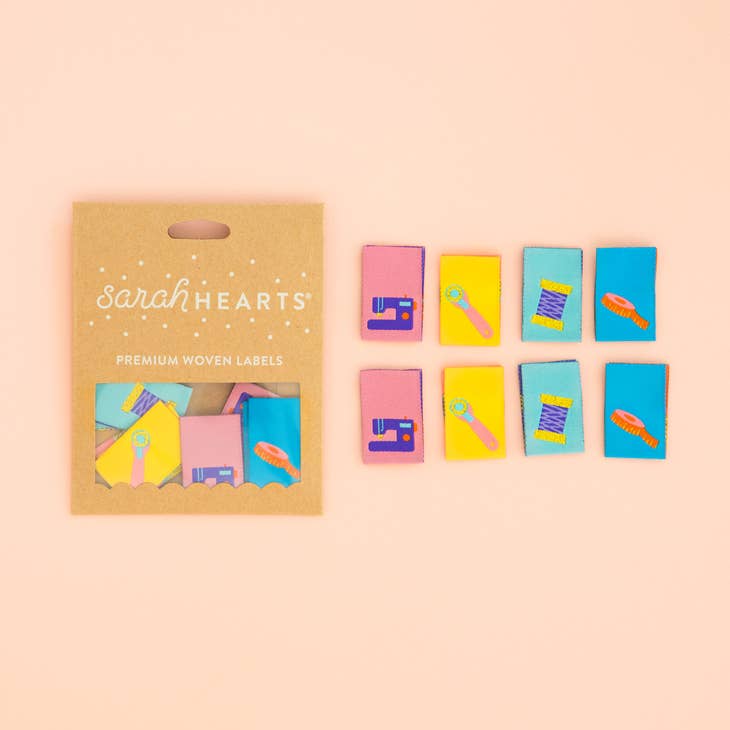 Sarah Hearts-Sewing Notions Woven Labels-notion-gather here online