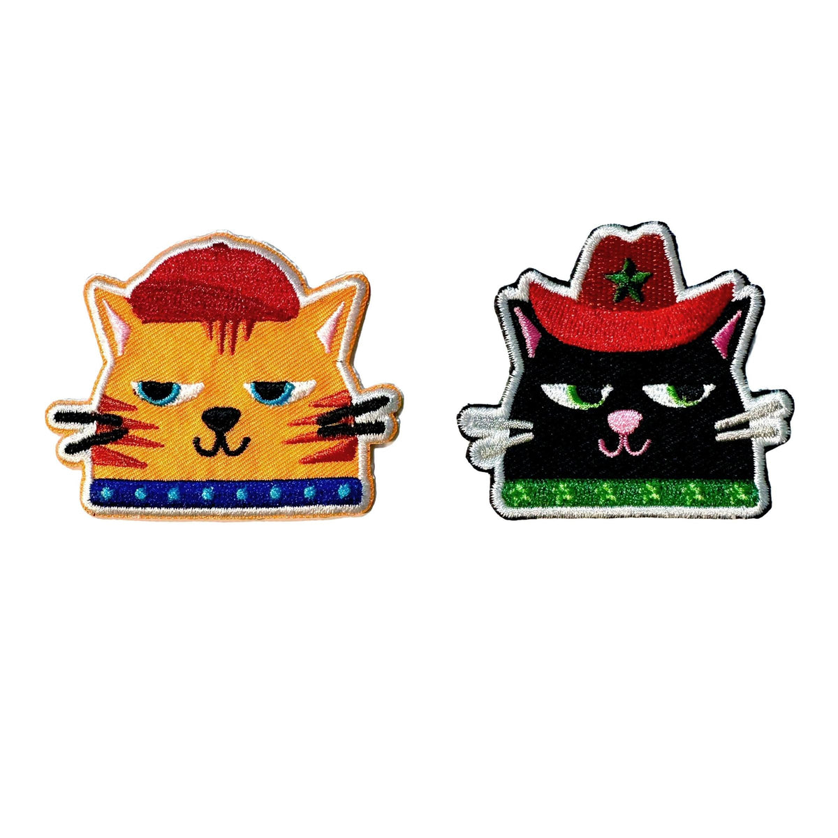 Sparkletown Studios-Cats in Hats Iron-On Patch Set-patches + pins-gather here online