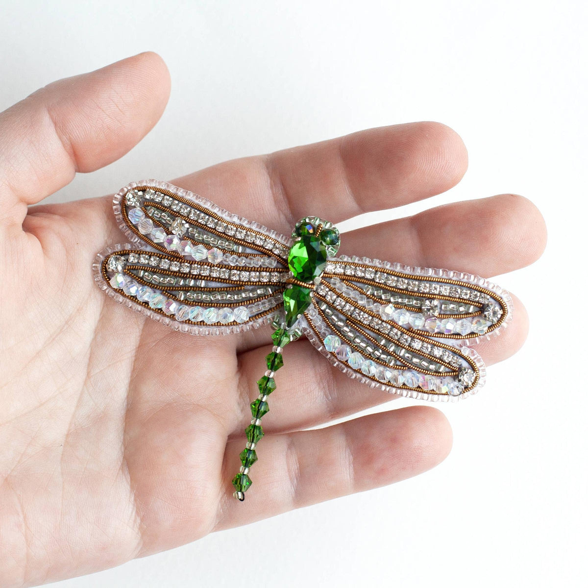 CraftShopOnline-Dragonfly Beaded Brooch Kit: DIY Insect Jewelry Making-craft kit-gather here online