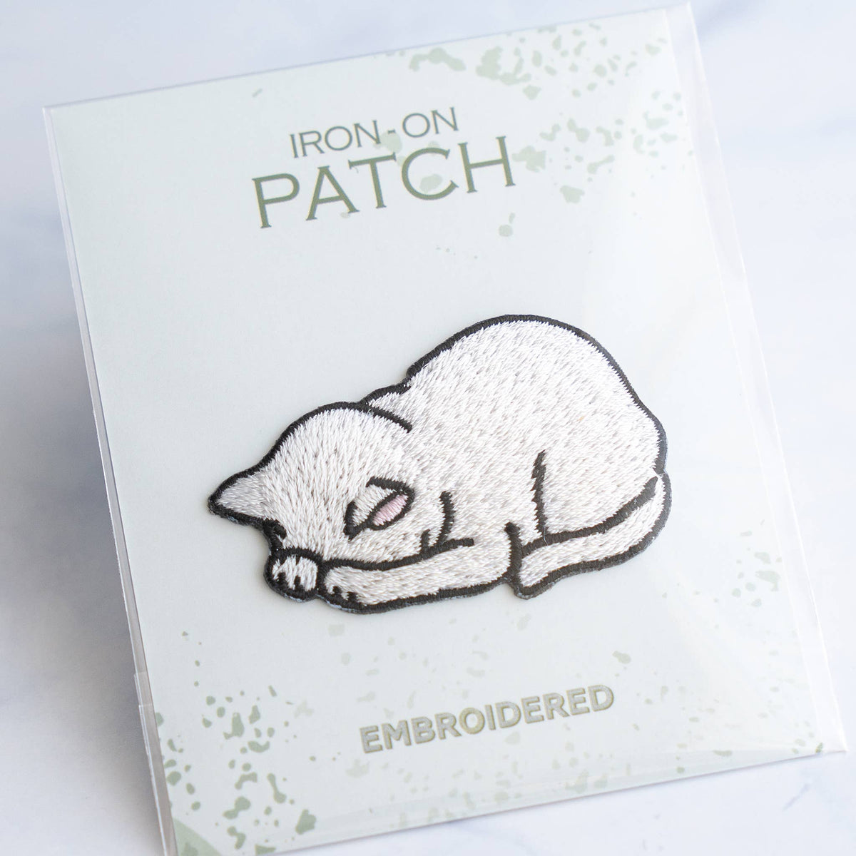 U PLUS INC-Napping White Cat Iron-On Patch-patches + pins-gather here online