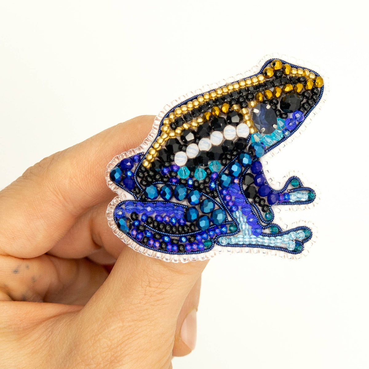 CraftShopOnline-Bead Embroidery Kit: DIY Seed Bead Frog Brooch-craft kit-gather here online