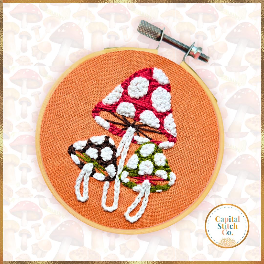 Capital Stitch Co.-Toadstool Trio Mini Embroidery Kit-embroidery kit-gather here online