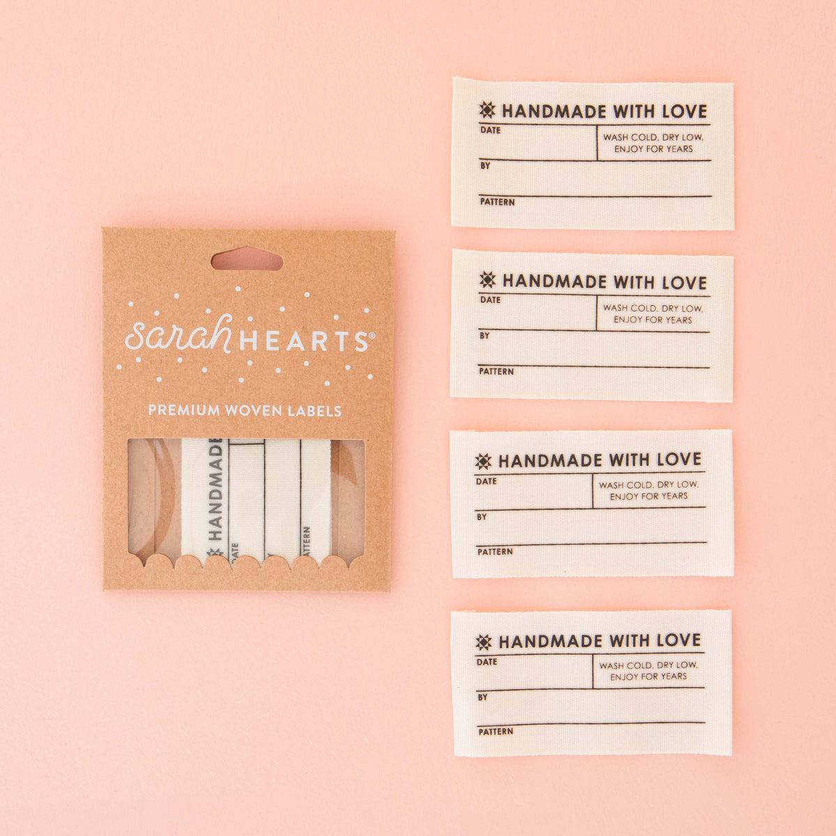 Sarah Hearts-Quilt Info Large Organic Cotton Write-In Label-notion-gather here online