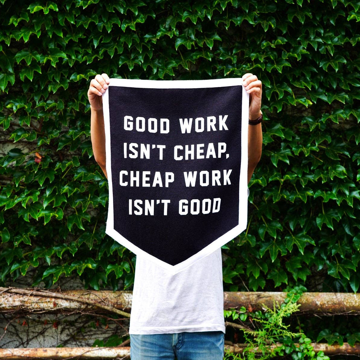 Oxford Pennant-Good Work Isn't Cheap Camp Flag-accessory-gather here online