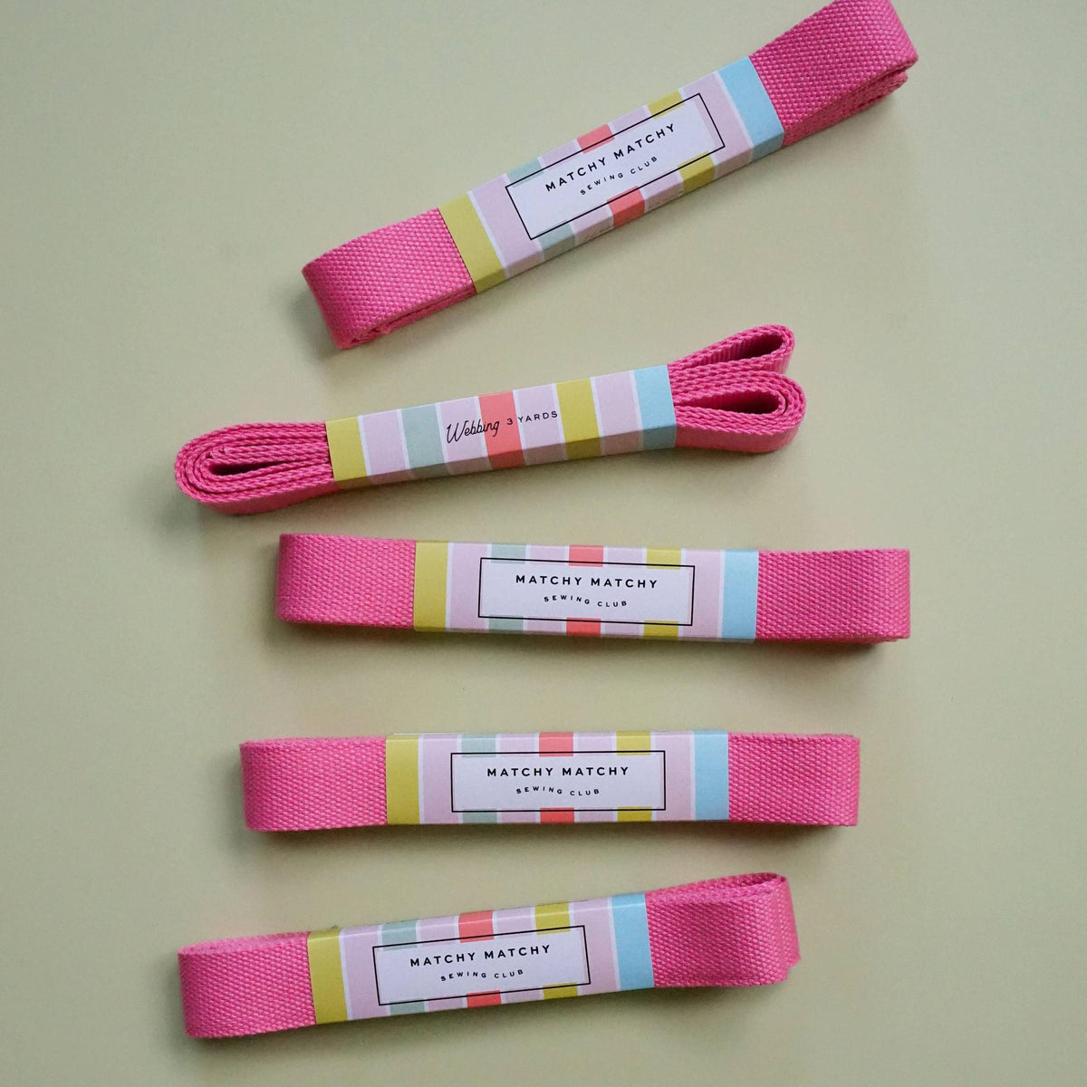 Matchy Matchy Sewing Club-Pink Webbing 1.25"-trim-gather here online