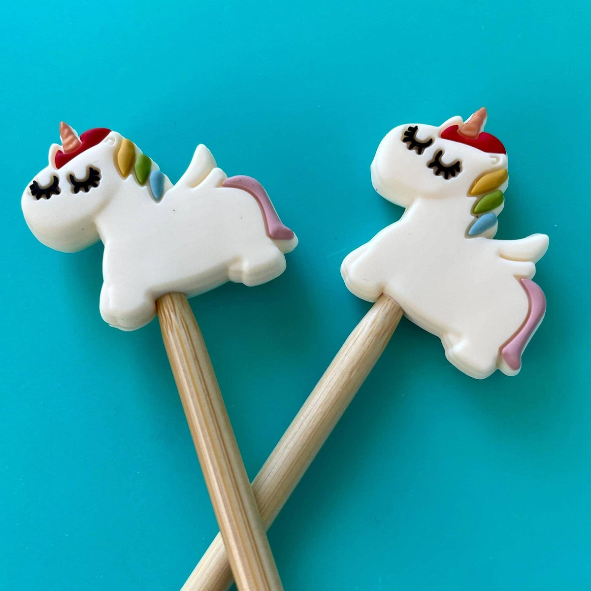 Comma Craft Co-Rainbow Unicorn Knitting Needle Point Protectors - Purple-knitting notion-gather here online