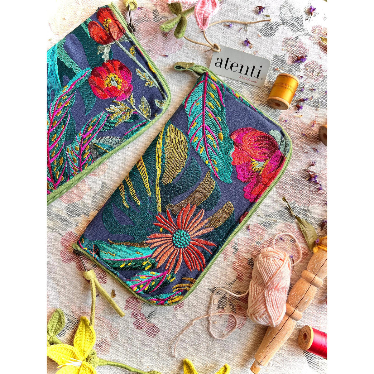 Atenti-Flora Needles, Hooks, and Tools Case-craft organizer-gather here online