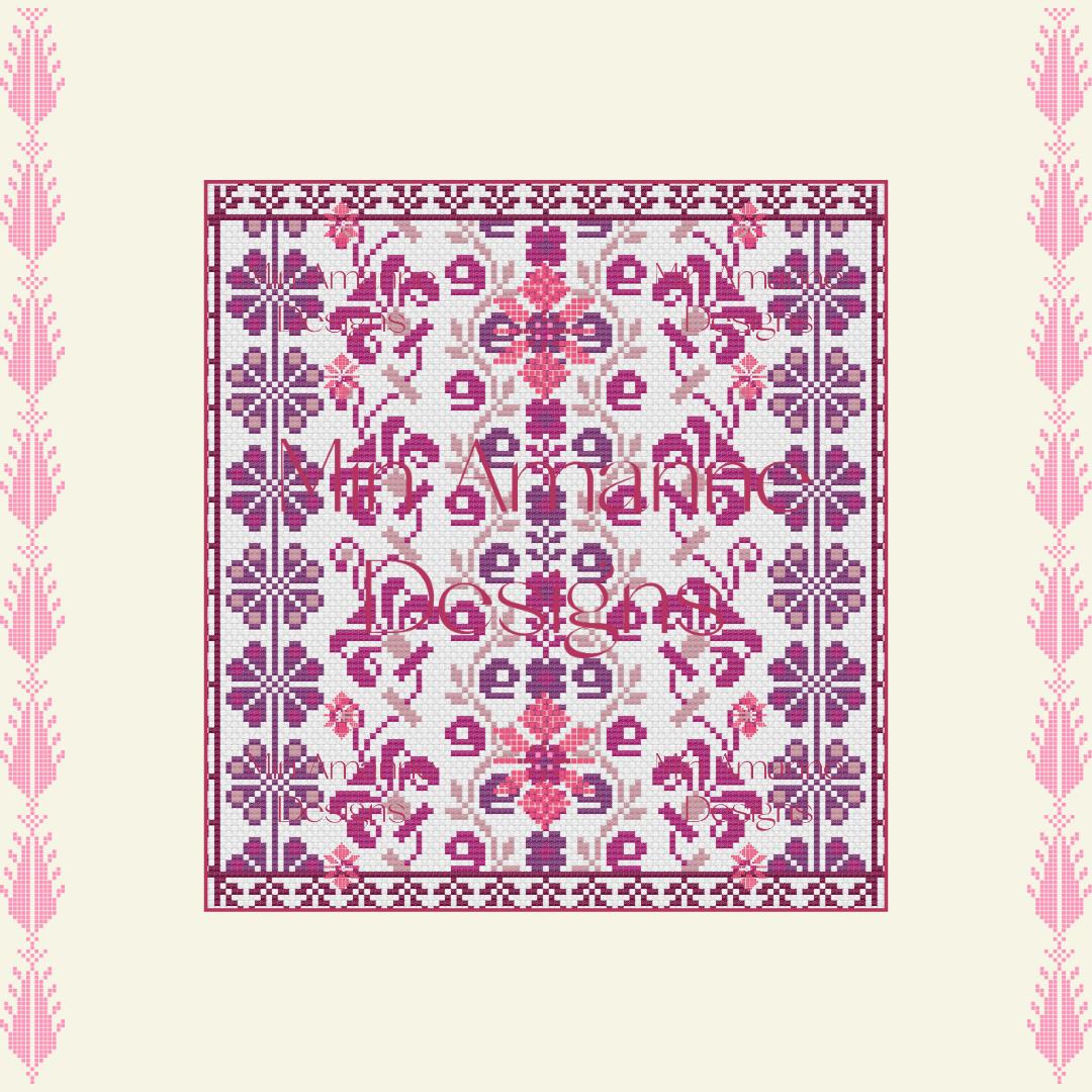 Min Amanne Tatreez Designs-Flora Palestine Tatreez Kit-xstitch kit-gather here online