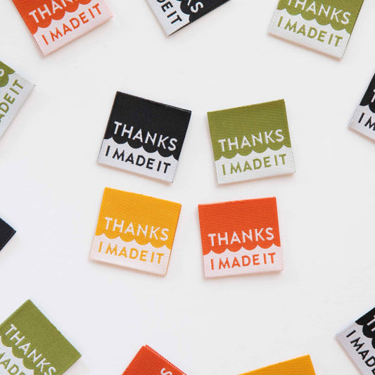 Sarah Hearts-Thanks I Made It Multipack Woven Sewing Labels-sewing notion-gather here online
