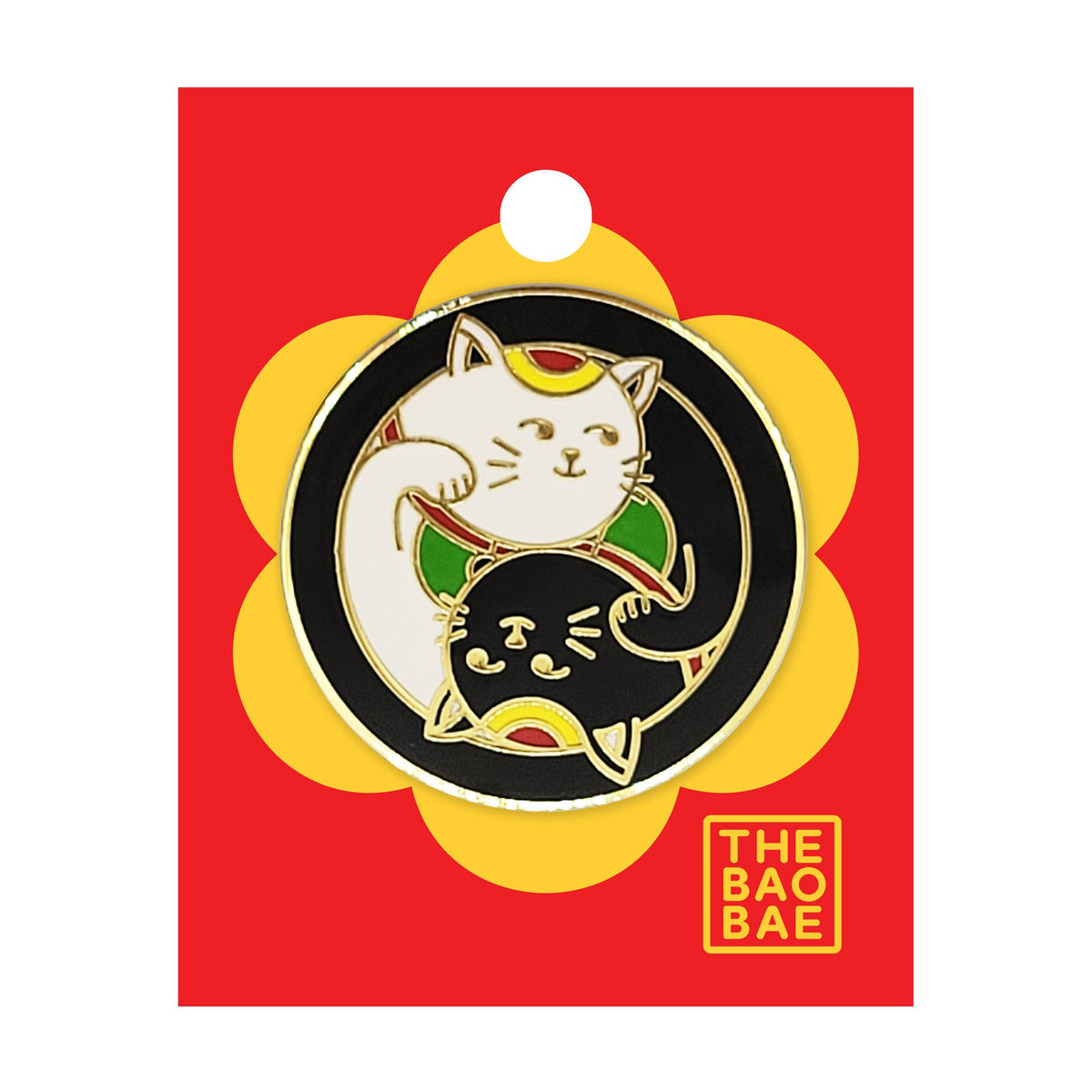 The Bao Bae-Yin Yang Cat Enamel Pin-patches + pins-gather here online
