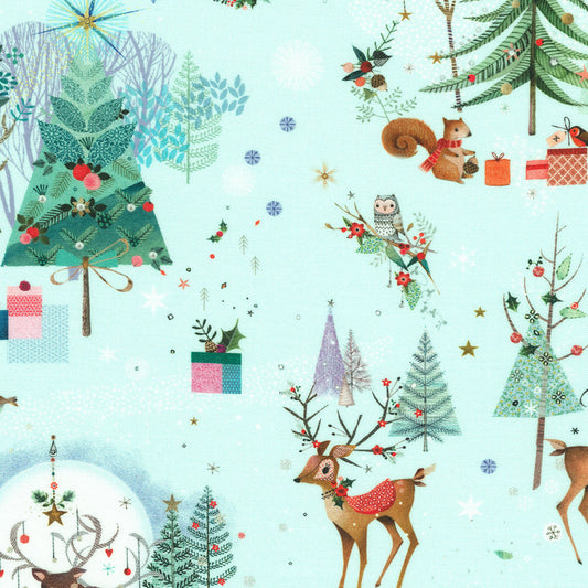 Robert Kaufman-Gifting Season Sky-fabric-gather here online