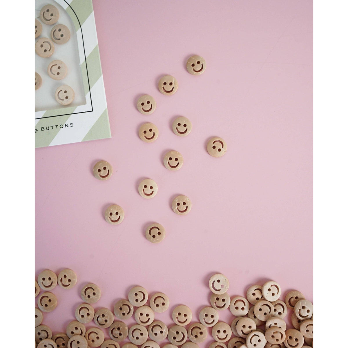 Matchy Matchy Sewing Club-Smiley Face 1/2" Wood Buttons-button-gather here online