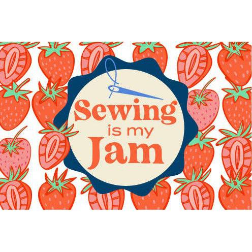 Keller Design Co.-Sewing is My Jam Jar Embroidery Kit - Red Strawberry-embroidery kit-gather here online
