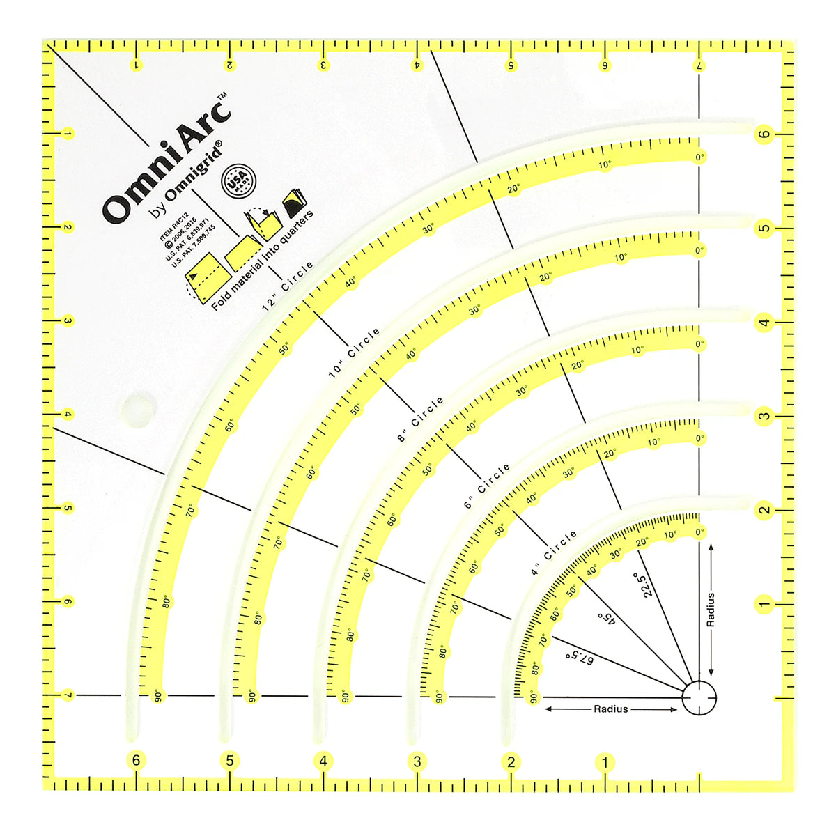 Omnigrid-Non-Slip Circle Cutter Ruler-sewing notion-gather here online