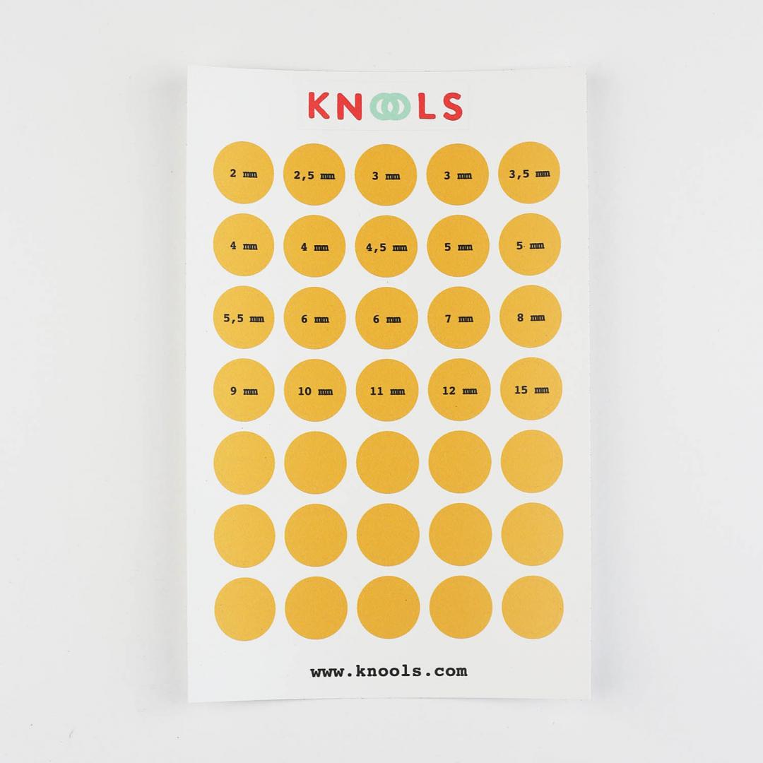 Knools-Knitting Needle Size Stickers-knitting notion-gather here online