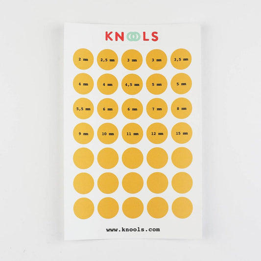 Knools-Knitting Needle Size Stickers-knitting notion-gather here online