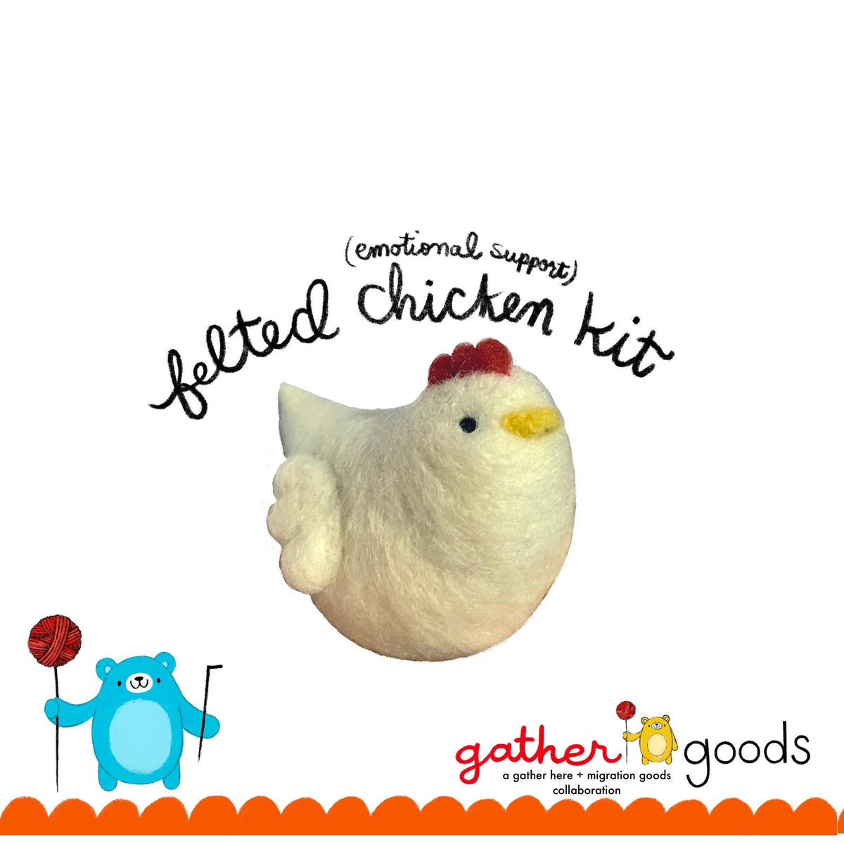 gather goods-Emotional Support Chicken Needle Felt Basic Kit-craft kit-gather here online