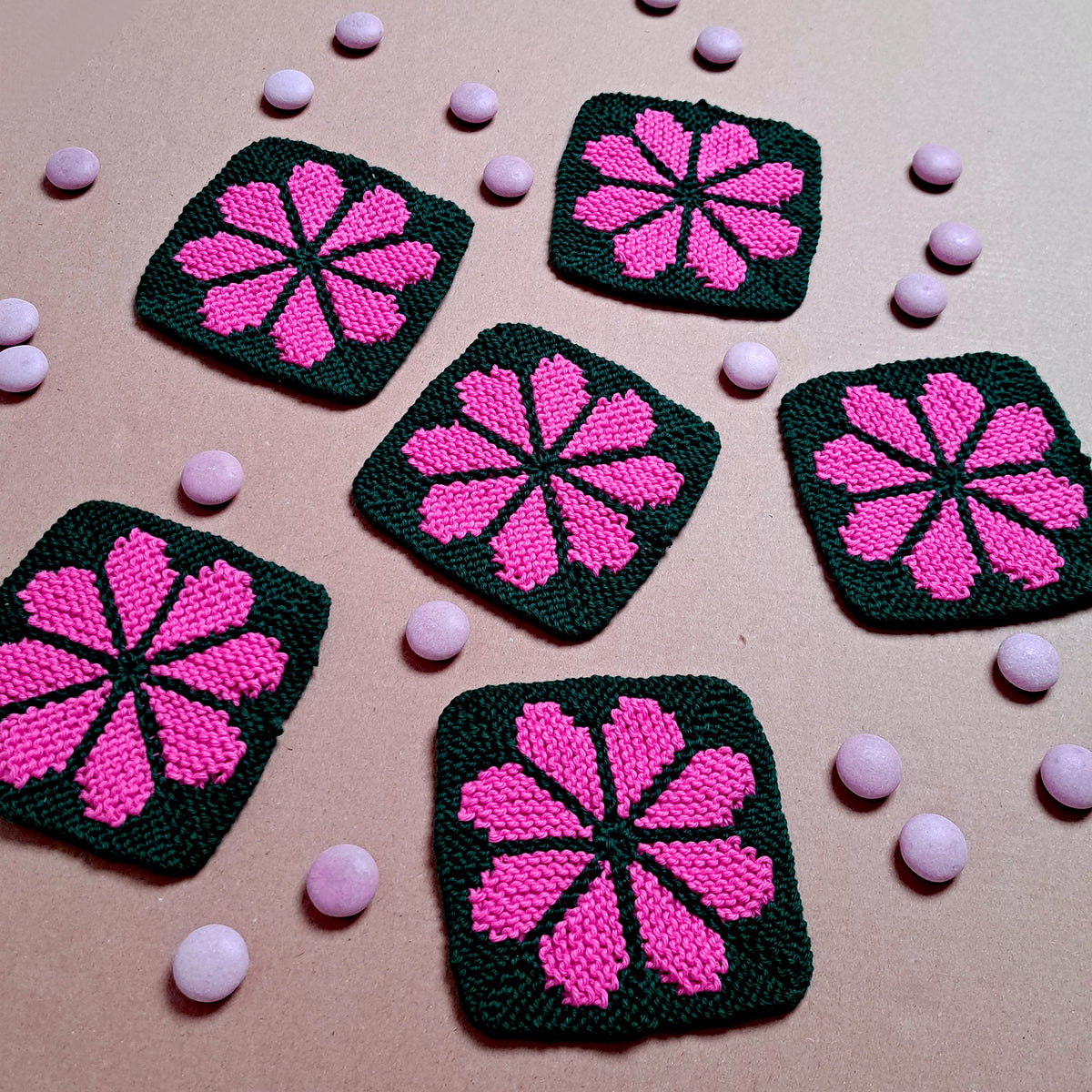 gather here classes-Intarsia Knitting - Coasters-class-gather here online