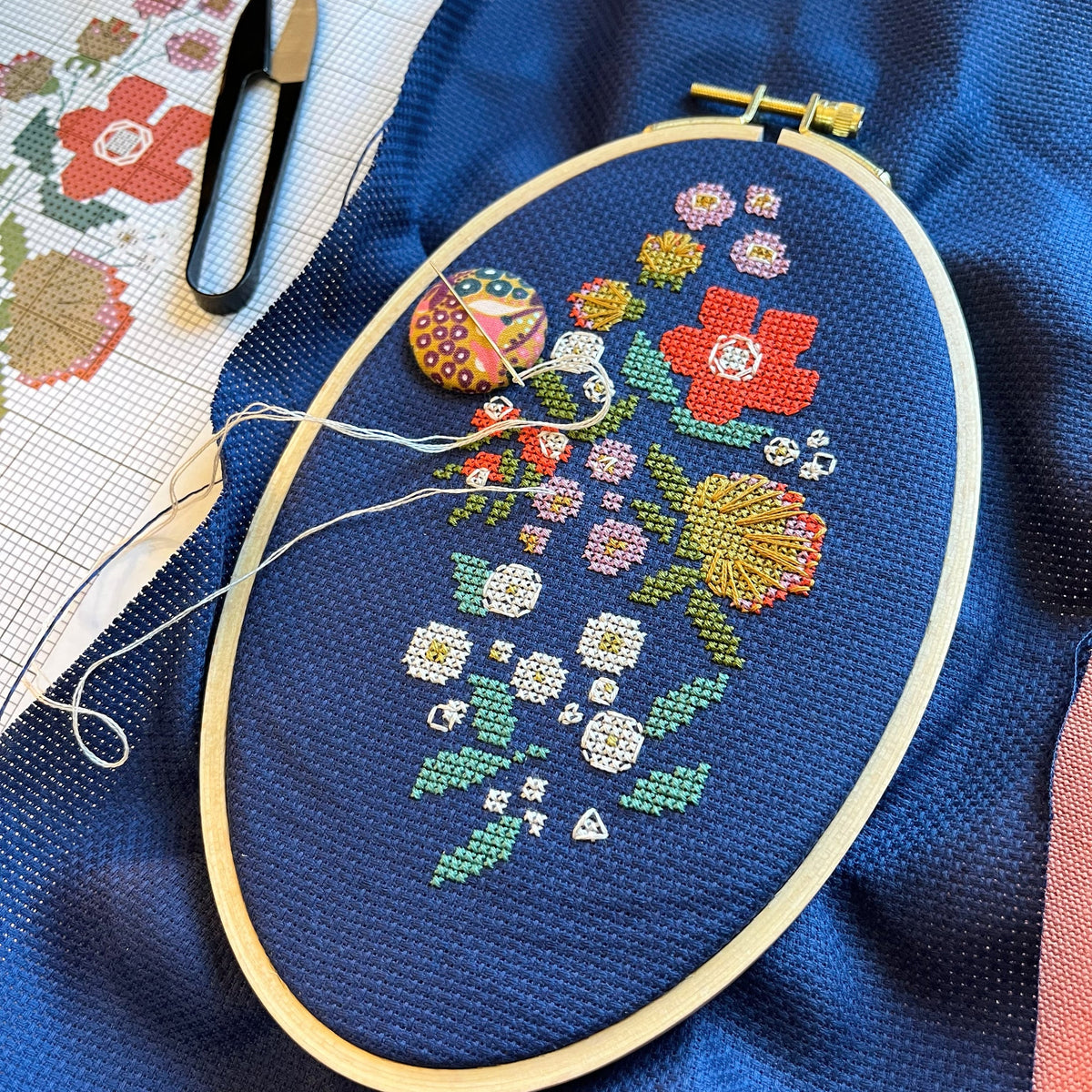 Junebug and Darlin-Forget-Me-Knots, 5"x8" Cross Stitch Kit-xstitch kit-gather here online