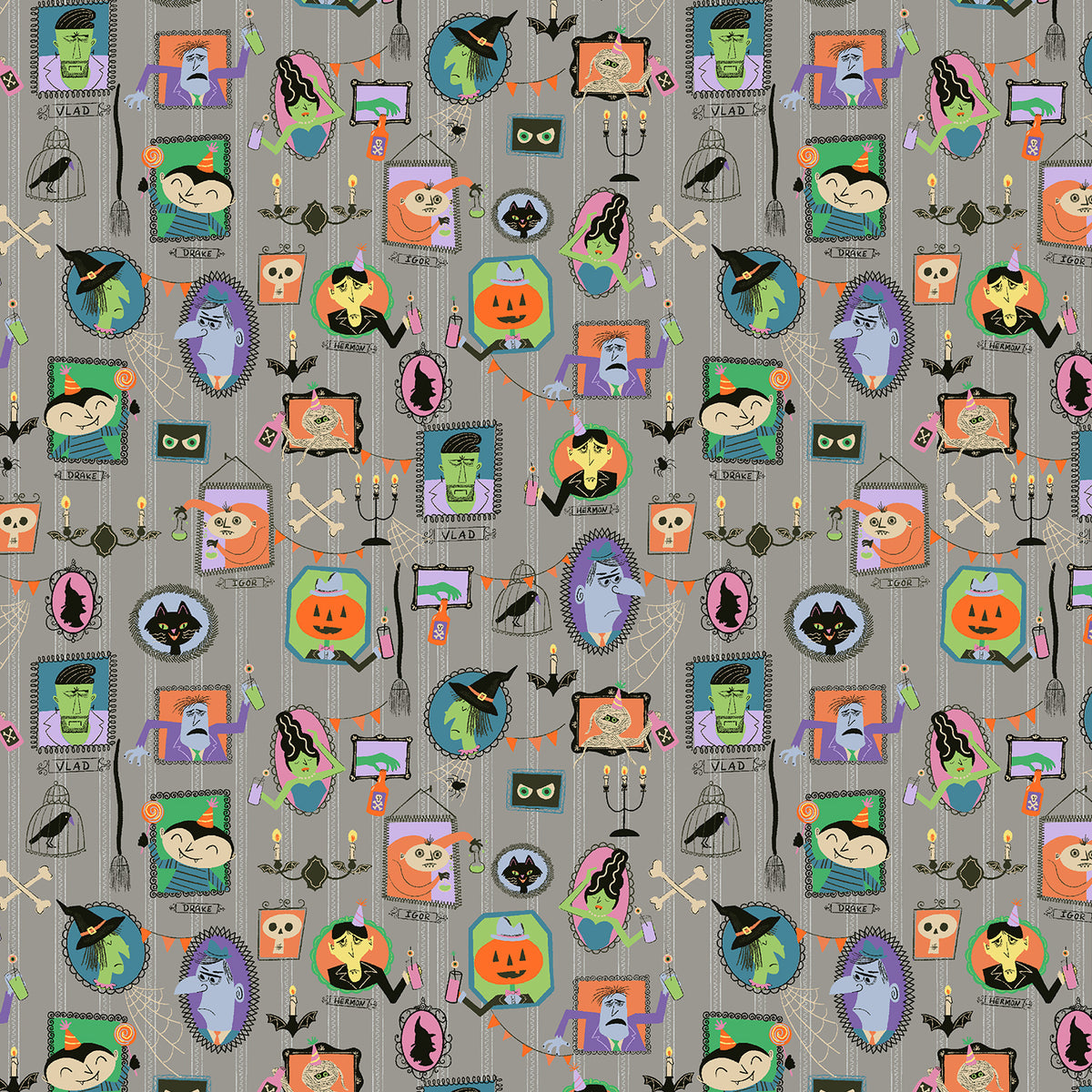 Cotton + Steel-Portrait Gallery Ghouls Just Want To Have Fun-fabric-gather here online