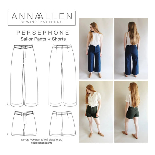 Anna Allen Patterns-Persephone Pants + Shorts Pattern - PDF DOWNLOAD-sewing pattern-gather here online
