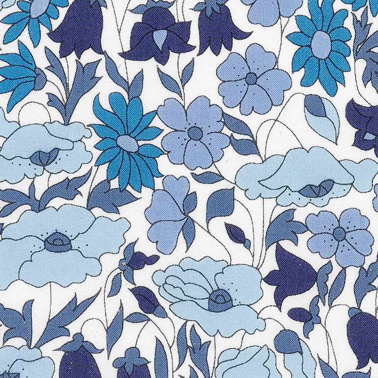 Liberty of London-Tana Lawn - Poppy And Daisy Dark Blue-fabric-gather here online