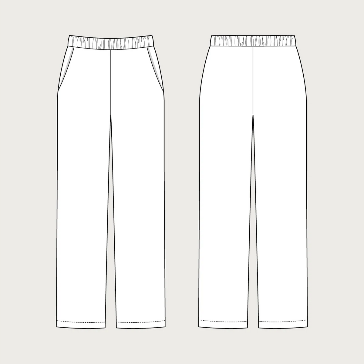 Assembly Line-Pull-On Trousers Pattern (MINI-3XL)-sewing pattern-gather here online