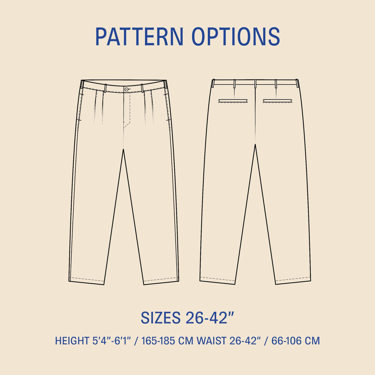 Men's Pleated pants sewing pattern Wardrobe By Me