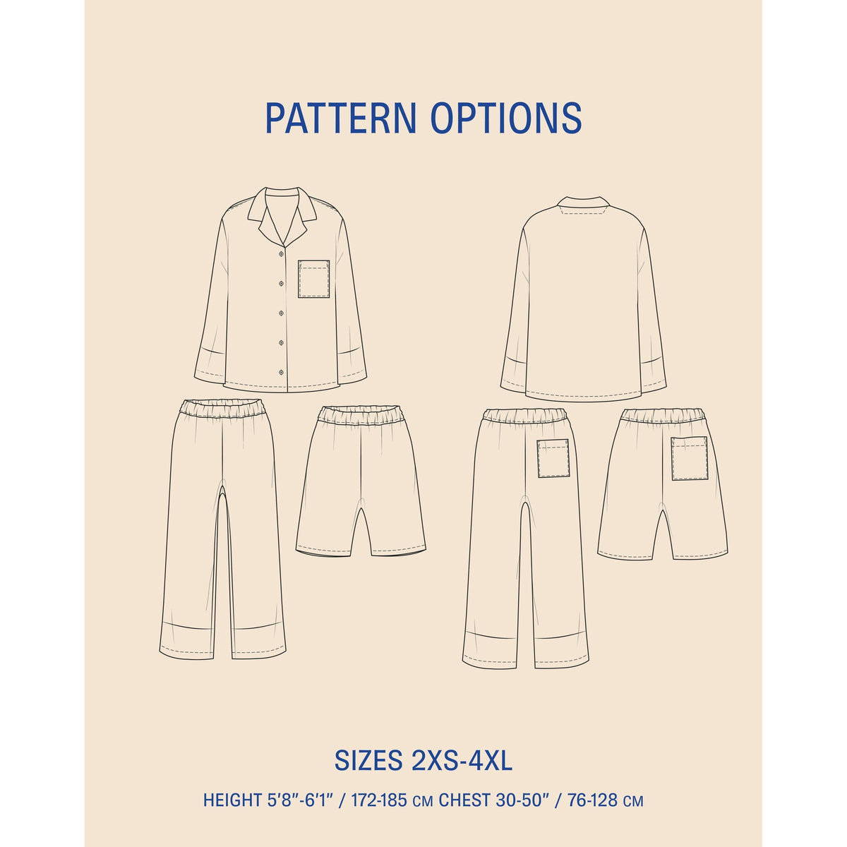 Unisex Pajama set sewing pattern