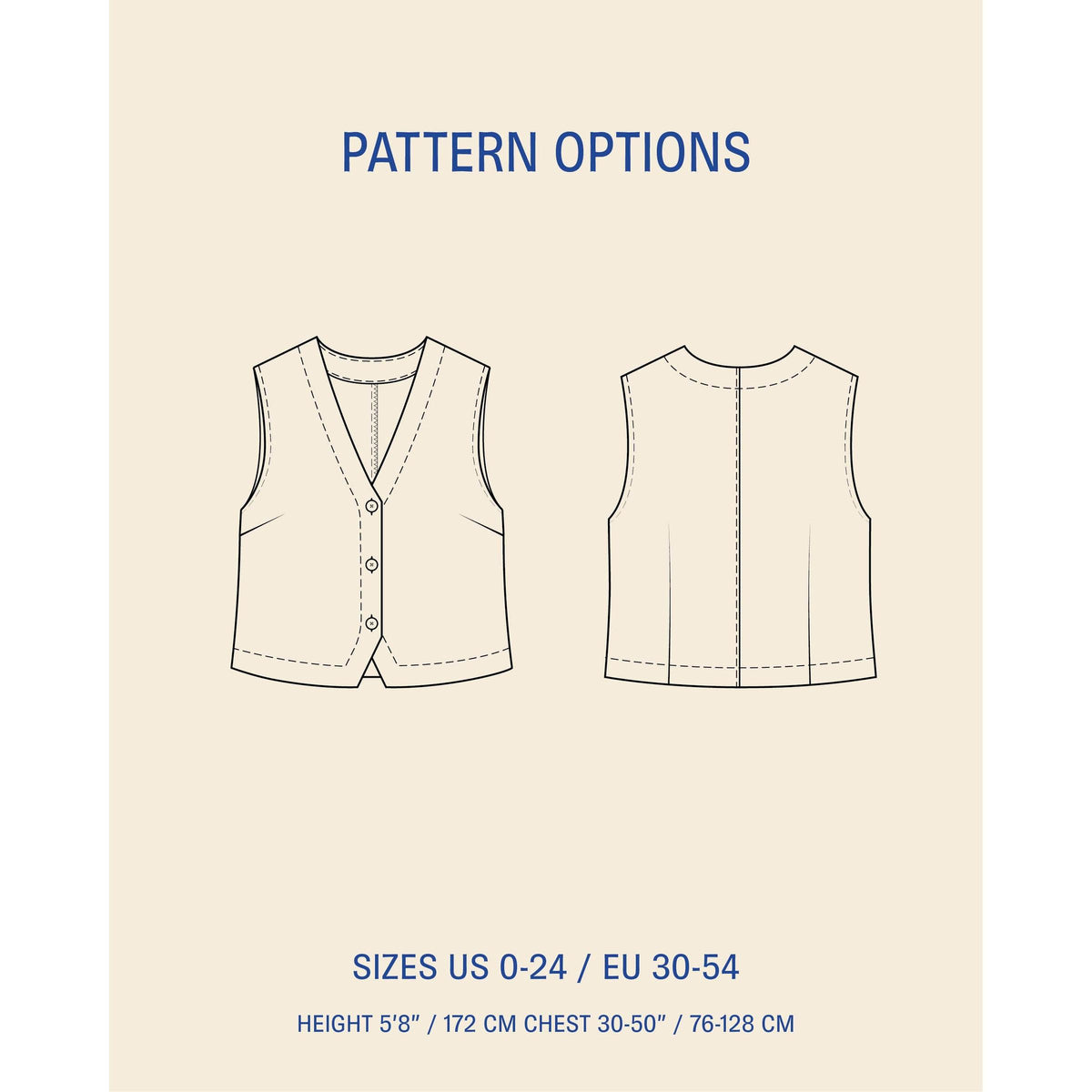Waistcoat top sewing pattern