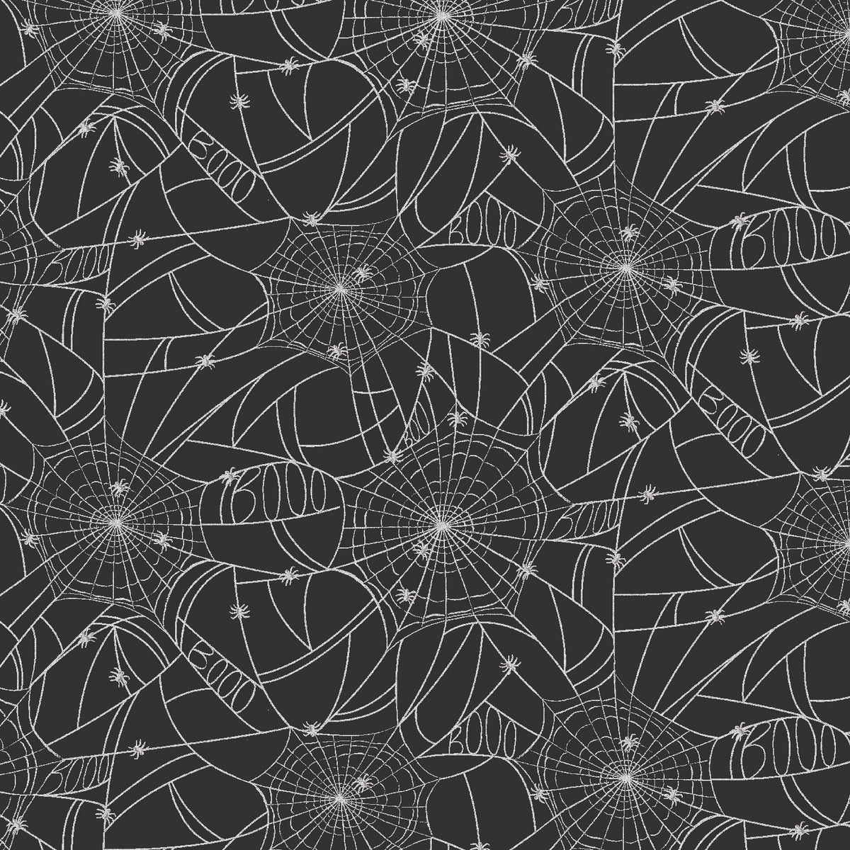 Cotton + Steel-Spider Webs Black & Silver Metallic-fabric-gather here online