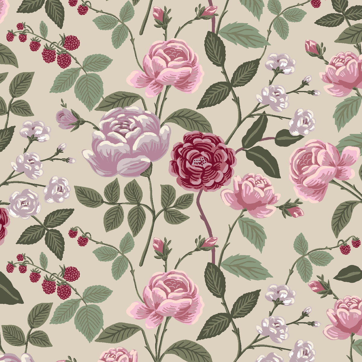 Cotton + Steel-Roses Plum on Rayon-fabric-gather here online