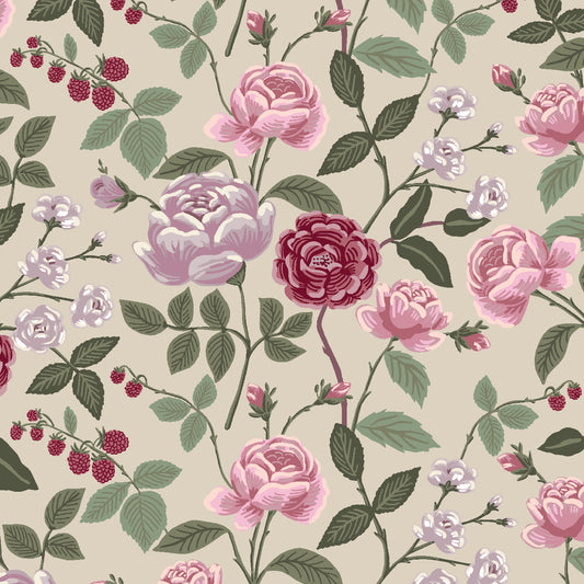 Cotton + Steel-Roses Plum on Rayon-fabric-gather here online