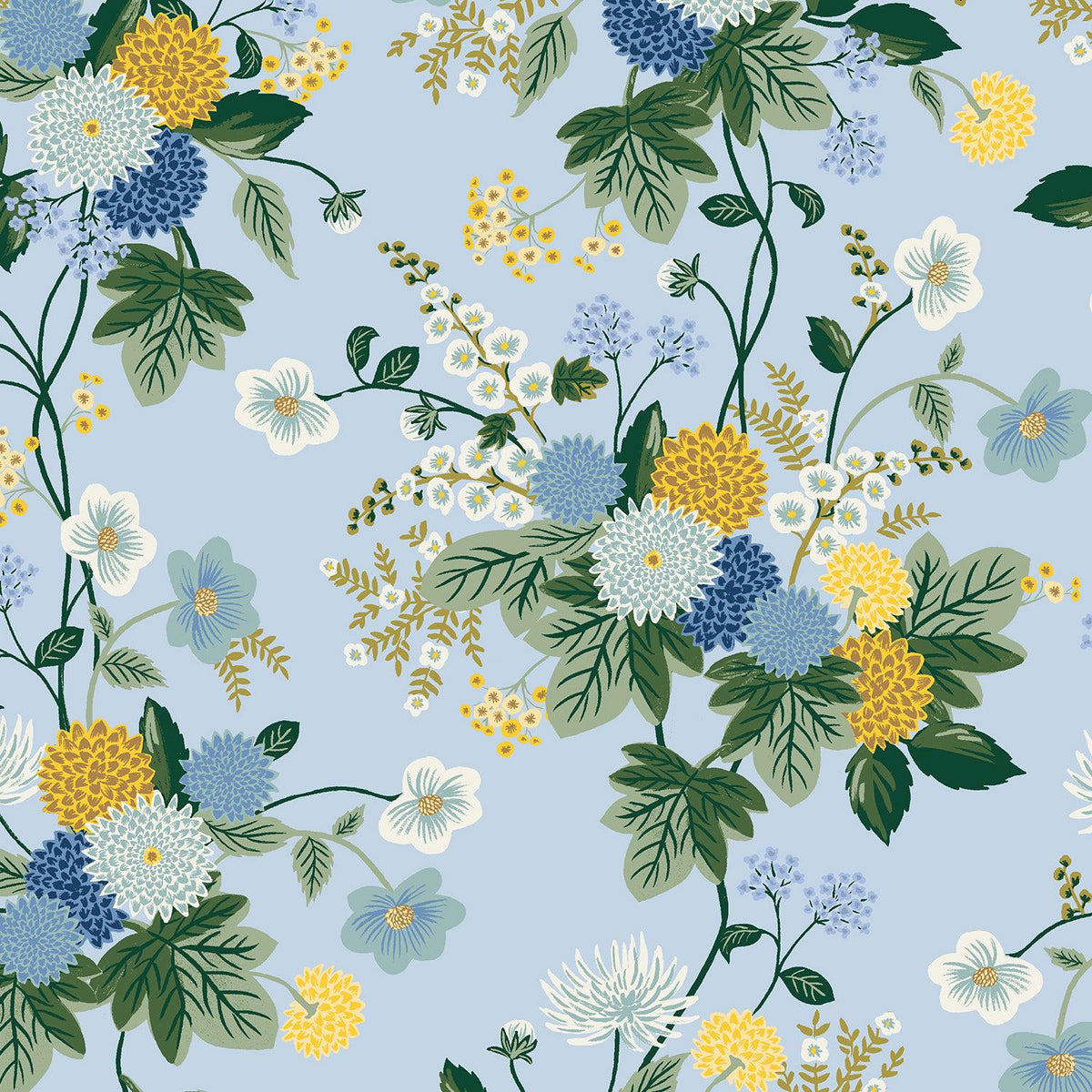 Cotton + Steel-Dahlia Blue Rayon-fabric-gather here online