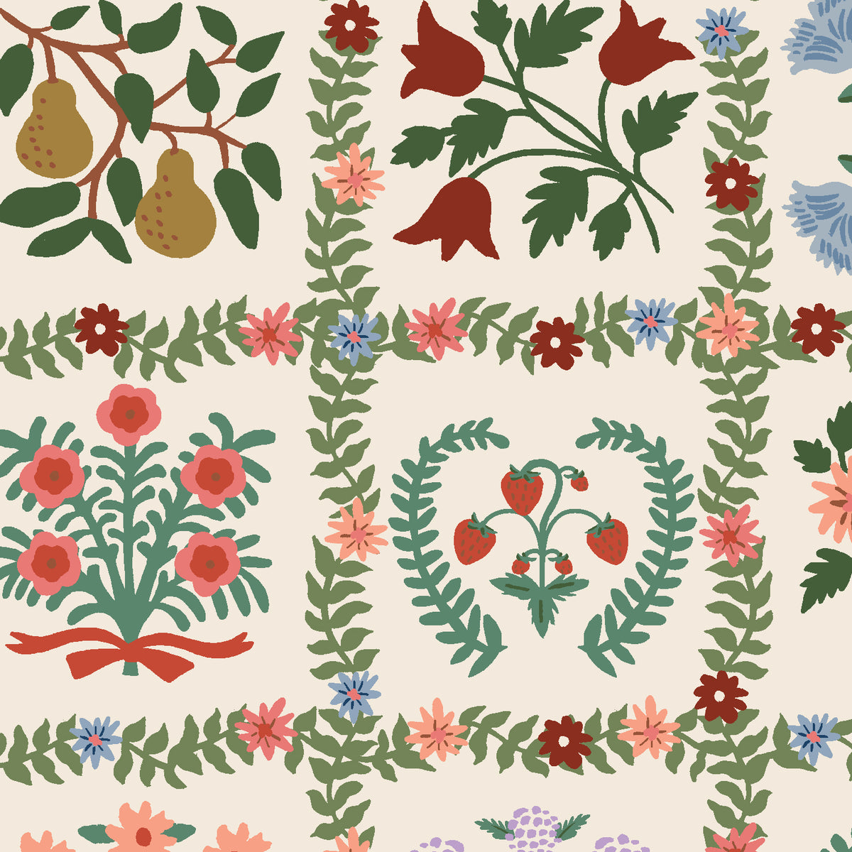 Cotton + Steel-Garden Album Cream Canvas-fabric-gather here online