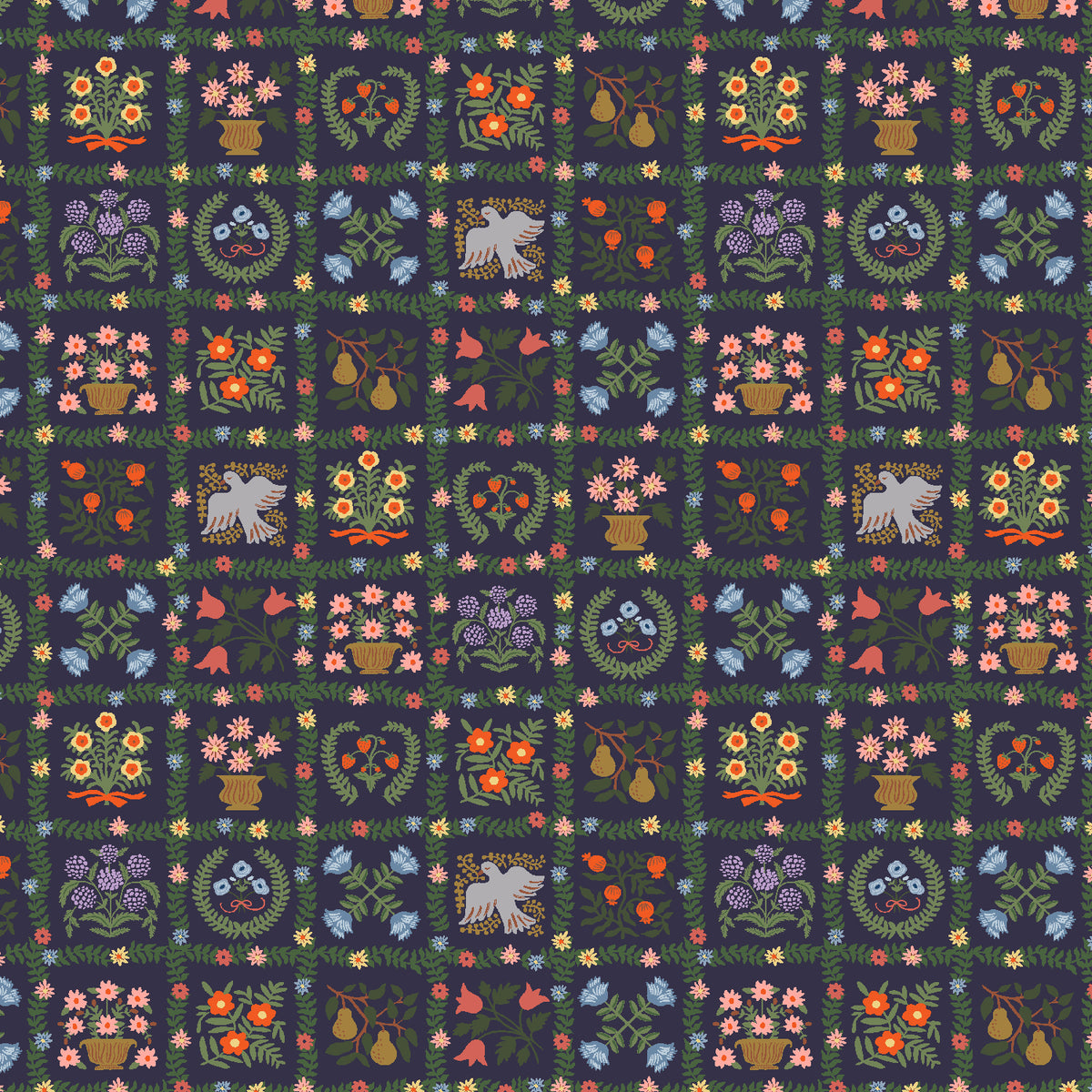 Cotton + Steel-Garden Album Navy-fabric-gather here online