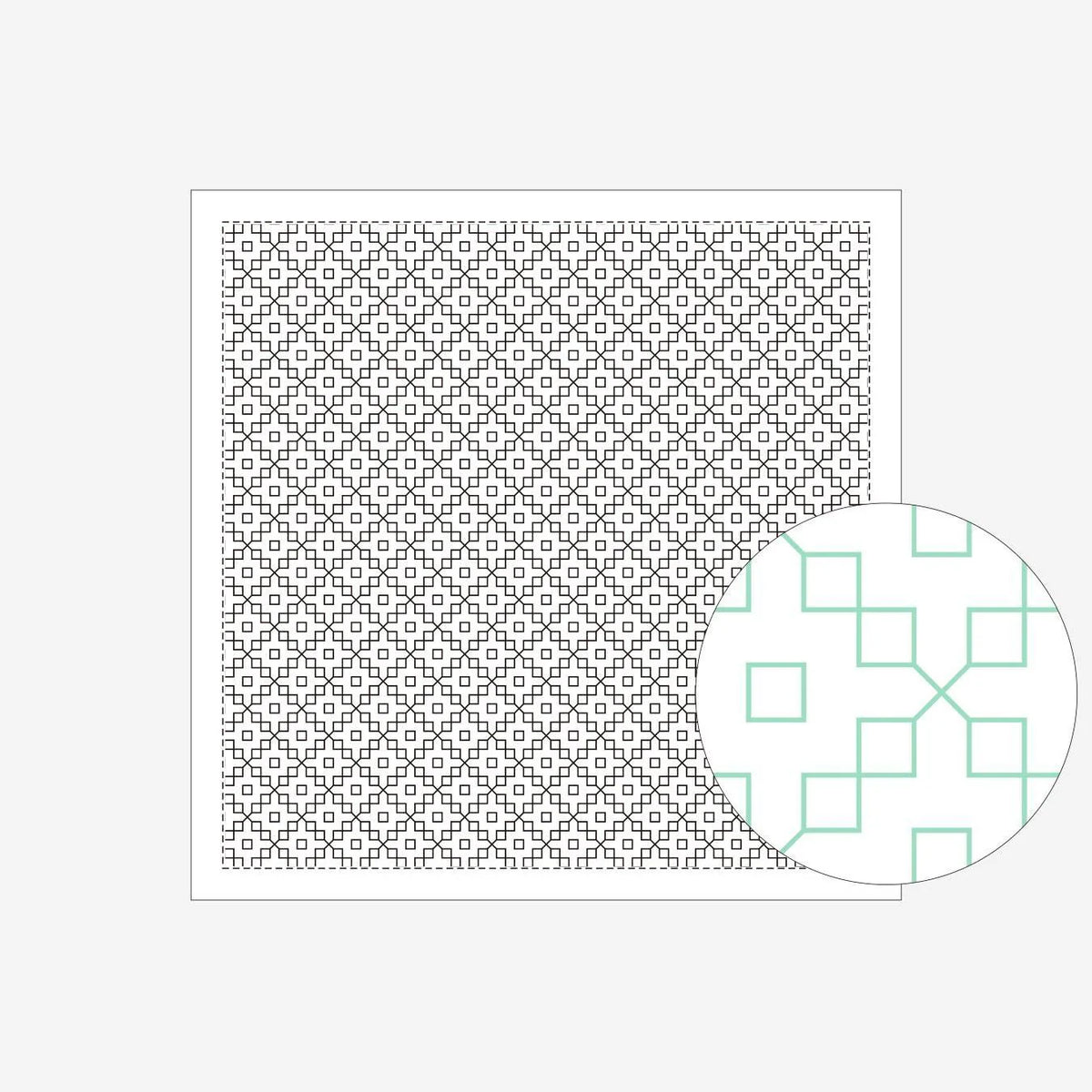 Daruma-Sashiko Sampler - White-embroidery kit-1153: Dahlia-gather here online