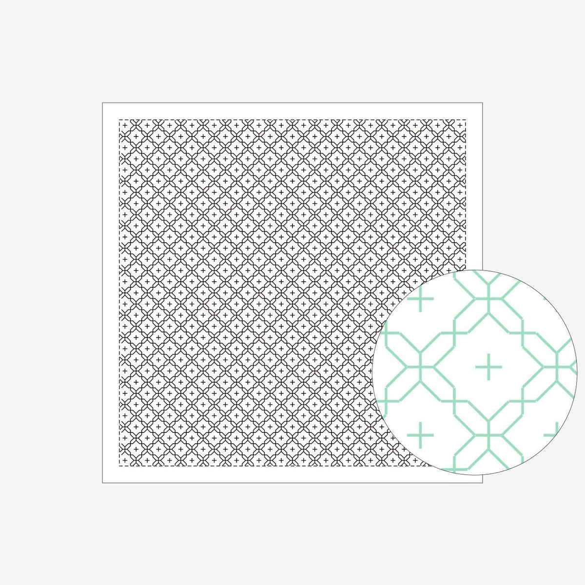 Daruma-Sashiko Sampler - White-embroidery kit-1102: Cross Flower-gather here online