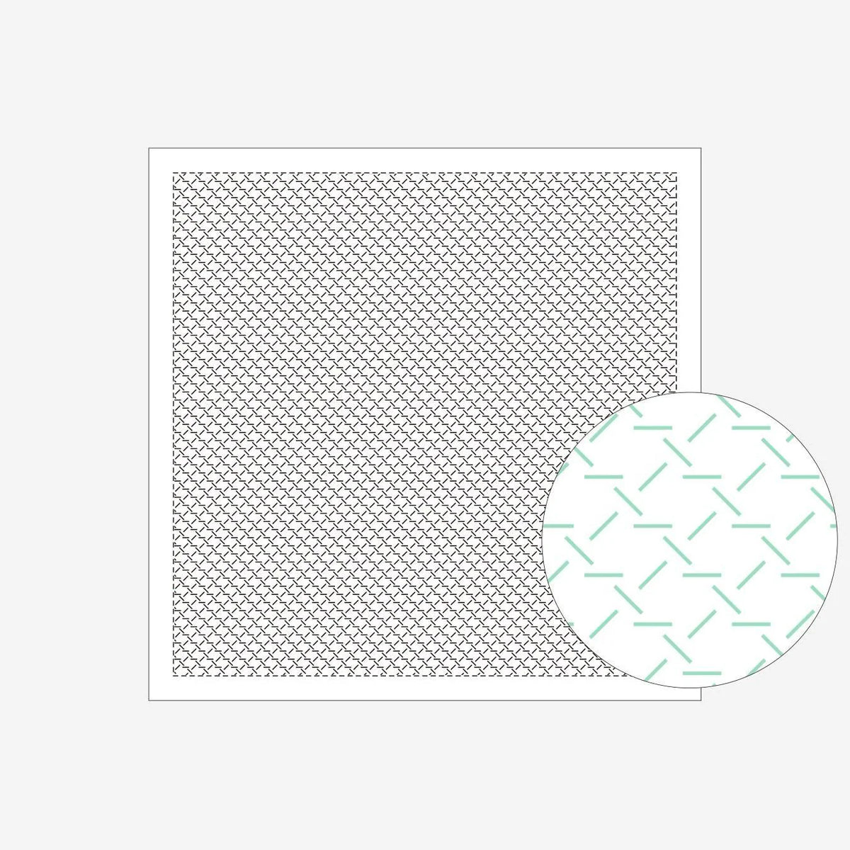 Daruma-Sashiko Sampler - White-embroidery kit-1104: Woven Bamboo-gather here online