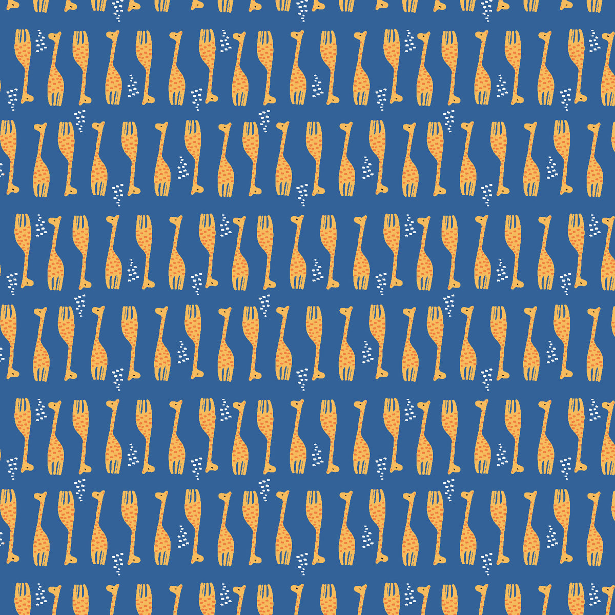 Cotton + Steel-Giraffe Parade True Blue-fabric-gather here online