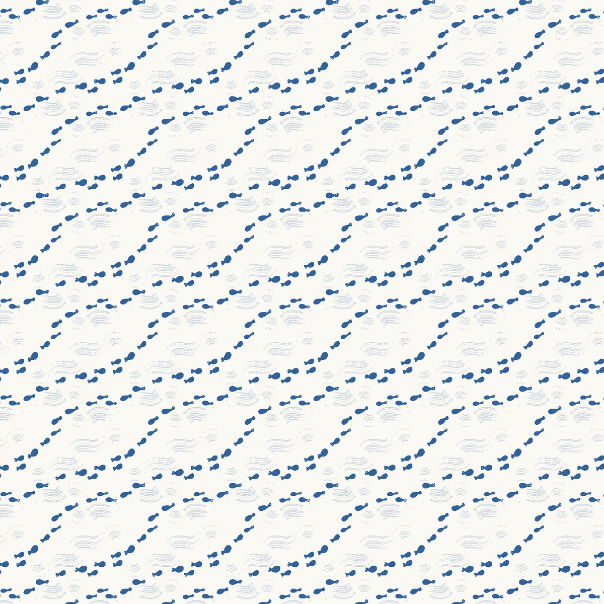 Cotton + Steel-Fish Family Blue Lagoon-fabric-gather here online