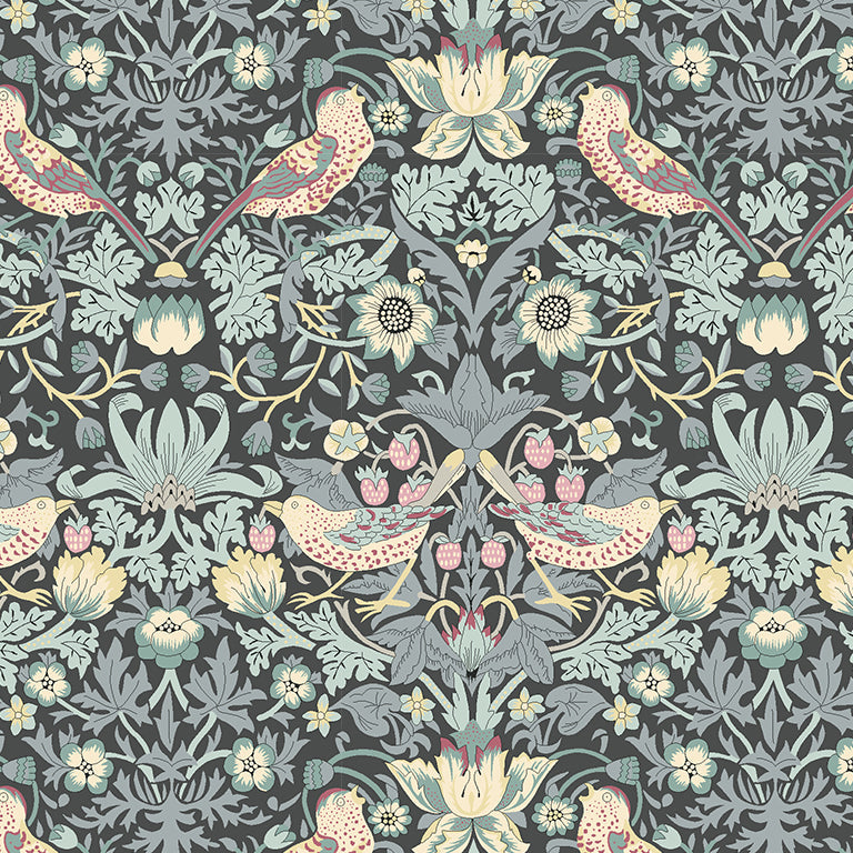 Liberty of London-Tana Lawn - Strawberry Thief Grey-fabric-gather here online