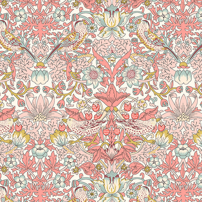 Liberty of London-Tana Lawn - Strawberry Thief Spring Light Pink-fabric-gather here online