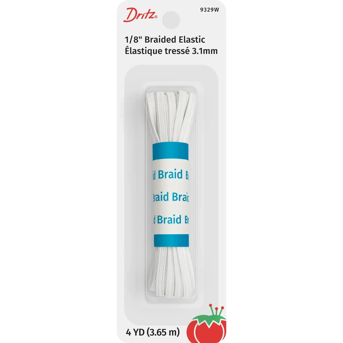 Dritz-1/8" White Braided Elastic, 4yds-elastic-gather here online