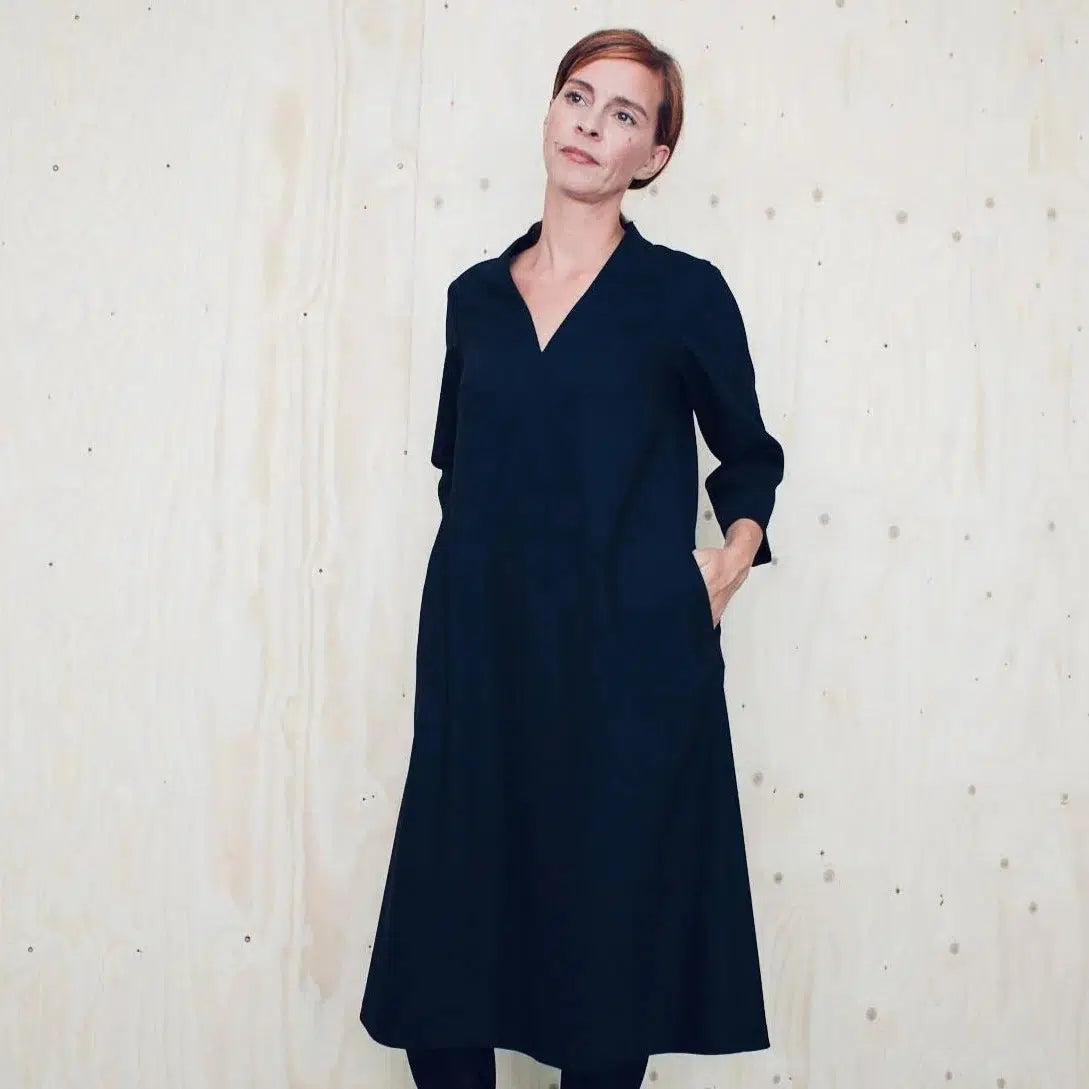 Assembly Line-V-neck Dress Pattern-sewing pattern-gather here online