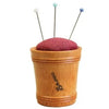 Sajou-Wooden Pincushion - Linen-sewing notion-Dark Red-gather here online
