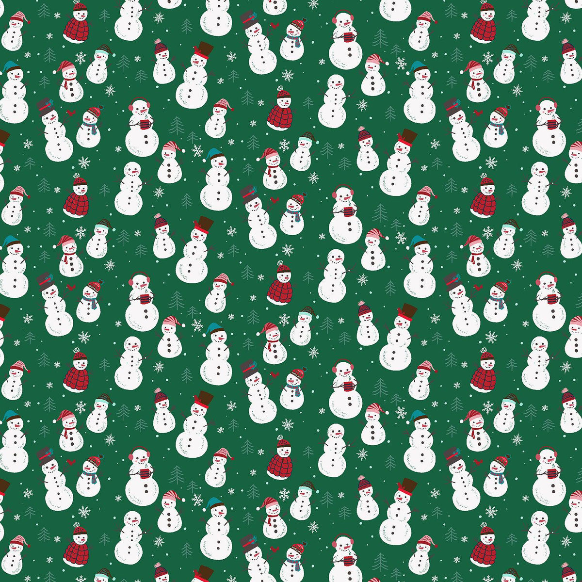 RJR-Snowmen Fun Green-fabric-gather here online