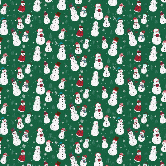 RJR-Snowmen Fun Green-fabric-gather here online