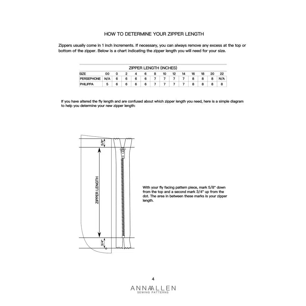Anna Allen Patterns-Zipper Expansion for Persephone & Philippa Pants - PDF DOWNLOAD-sewing pattern-gather here online
