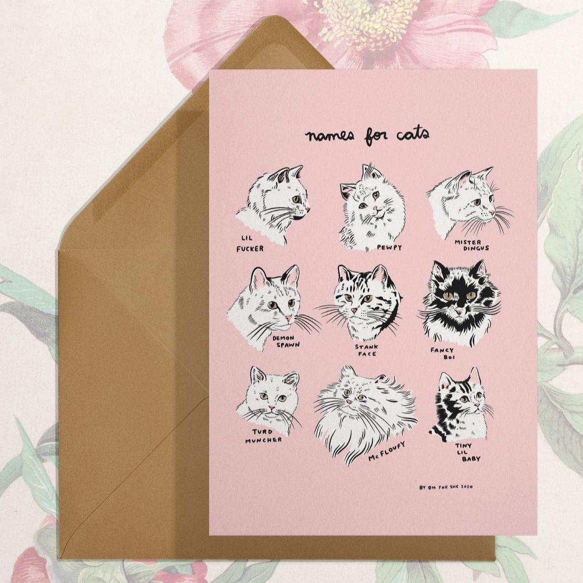 Stay Home Club-Names For Cats Greeting Card-greeting card-gather here online